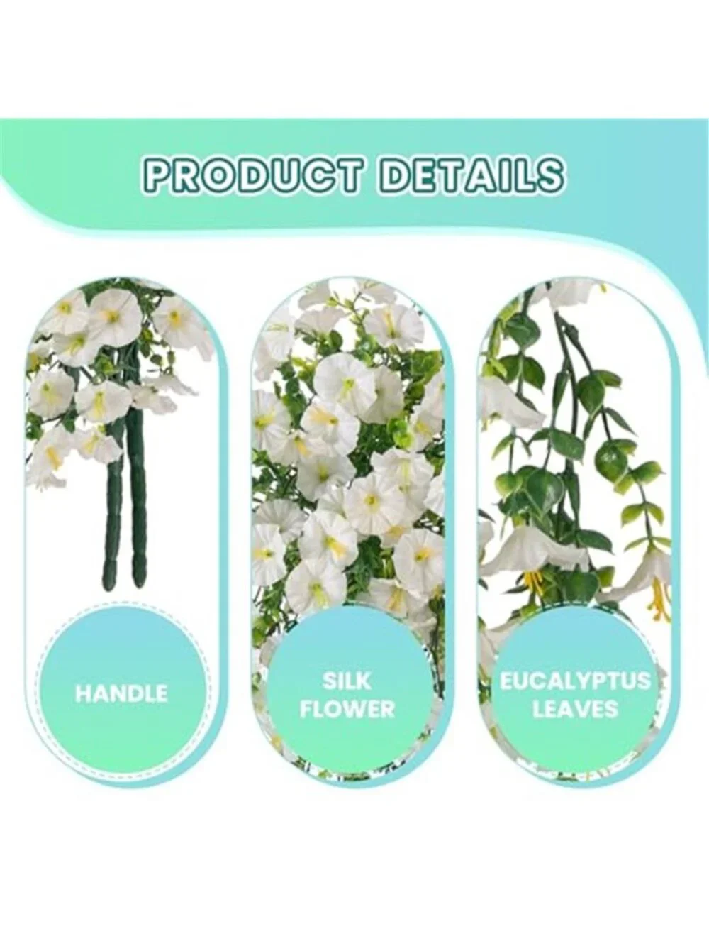 Artificial Eucalyptus Flowers UV Resistant Faux Outdoor Indoor Floral Decor 2 Pk